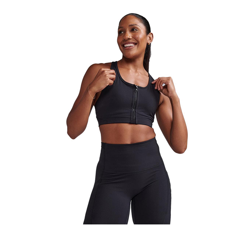 Womens Motion Zip Bra - Black