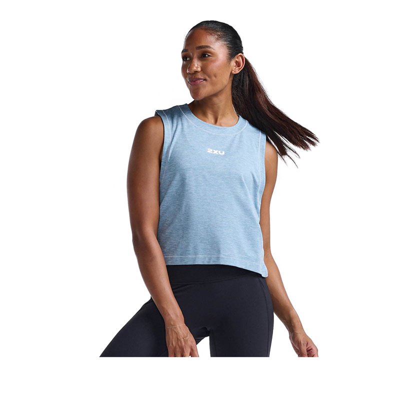 Womens Motion Crop Tank - Pale Blue