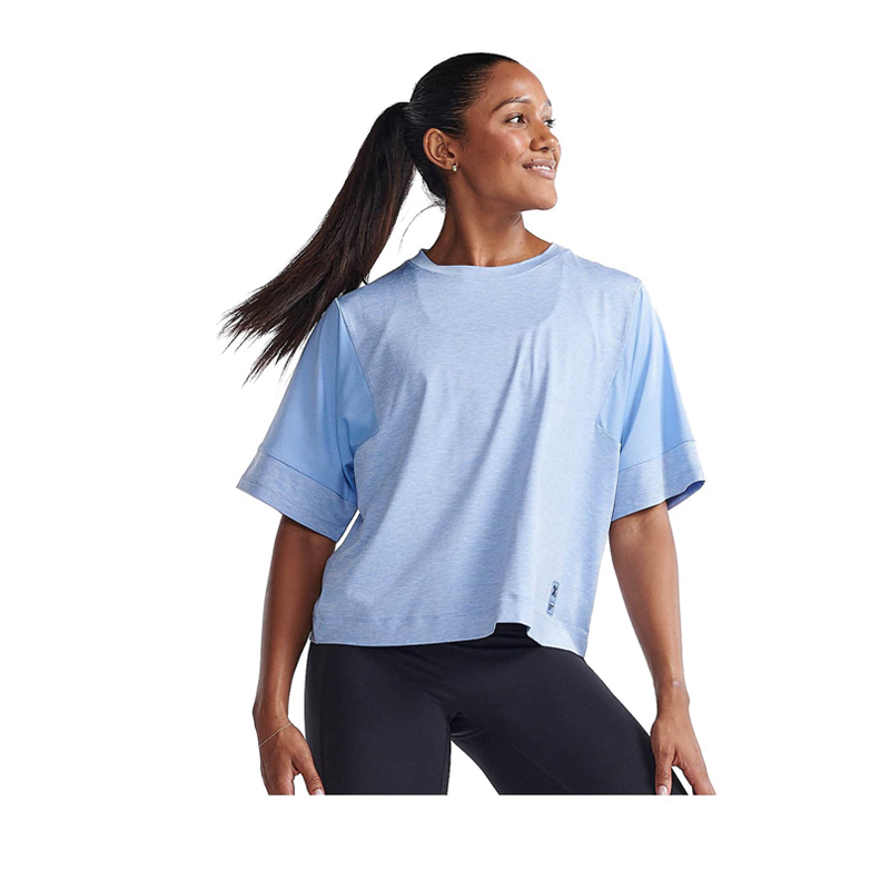 Womens Motion Sport Mesh Tee - Pale Blue