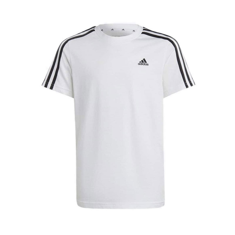 Essentials 3-Stripes Kids Cotton T-Shirt - White