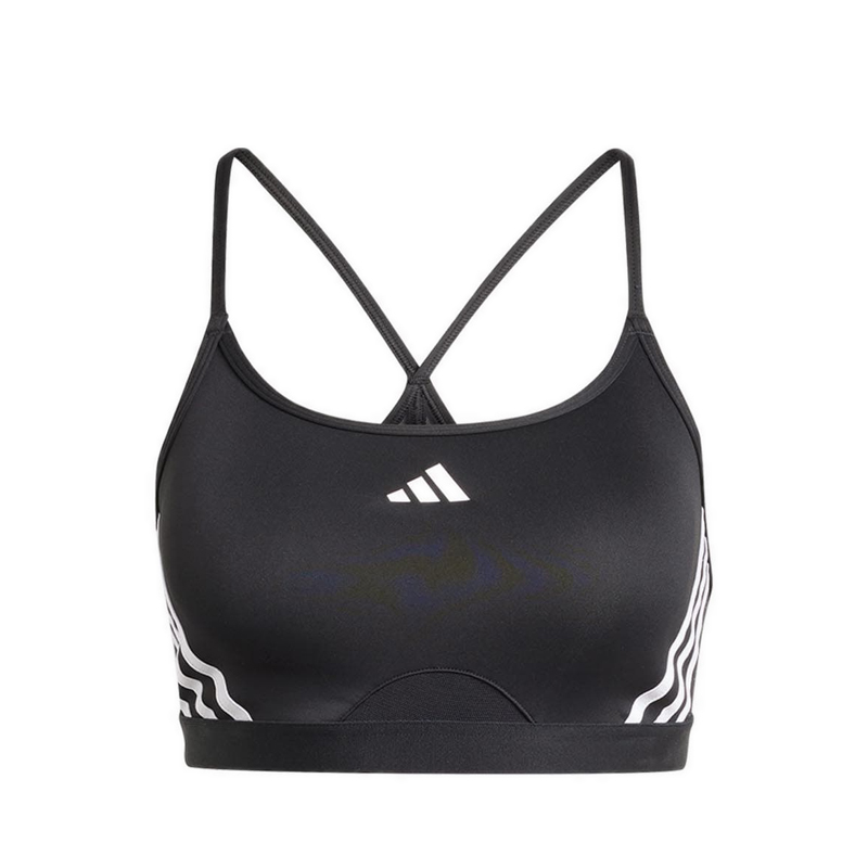 Aeroreact Training Light-Support 3-Stripes Women's Bra - Black