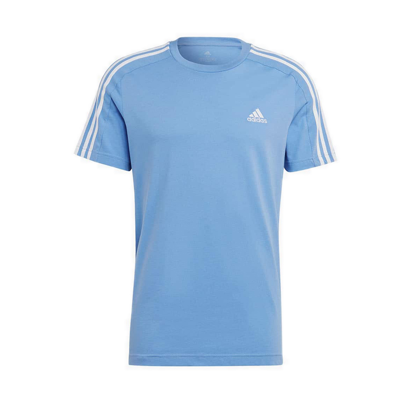 Essentials Single Jersey 3-Stripes Men's T-Shirt - Blue Fusion