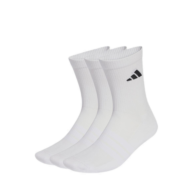 Unisex Cushioned Sportswear Crew Socks 3 Pair Pack - White