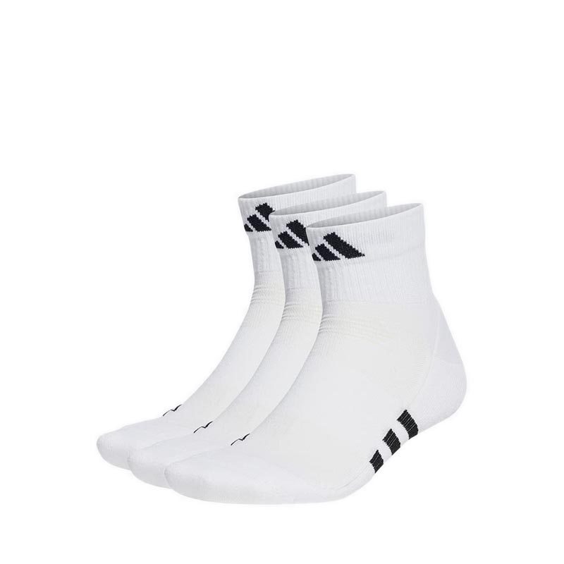 Performance Unisex Cushioned Mid-Cut Socks 3 Pairs - White