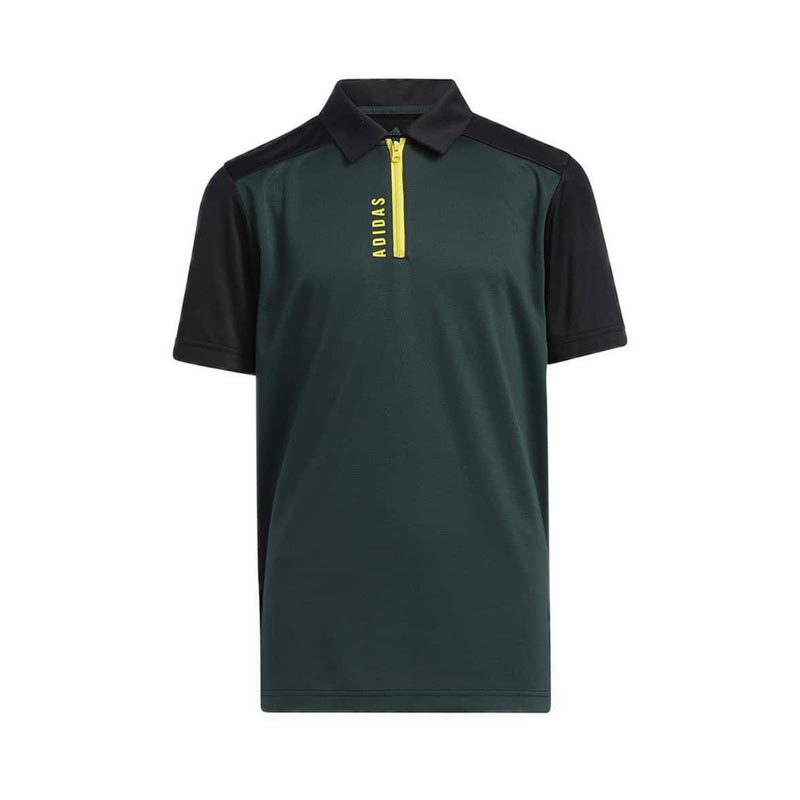 BOYS ZIP POLO - GREEN