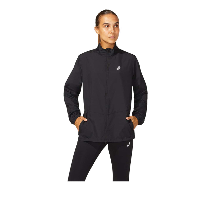 Asics Silver Womens Running Jacket - Black