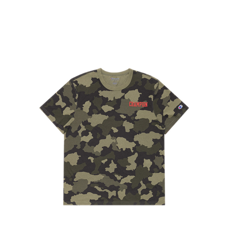 Men's Short Sleeve T-Shirt - Mesh Camo Cargo Olive
