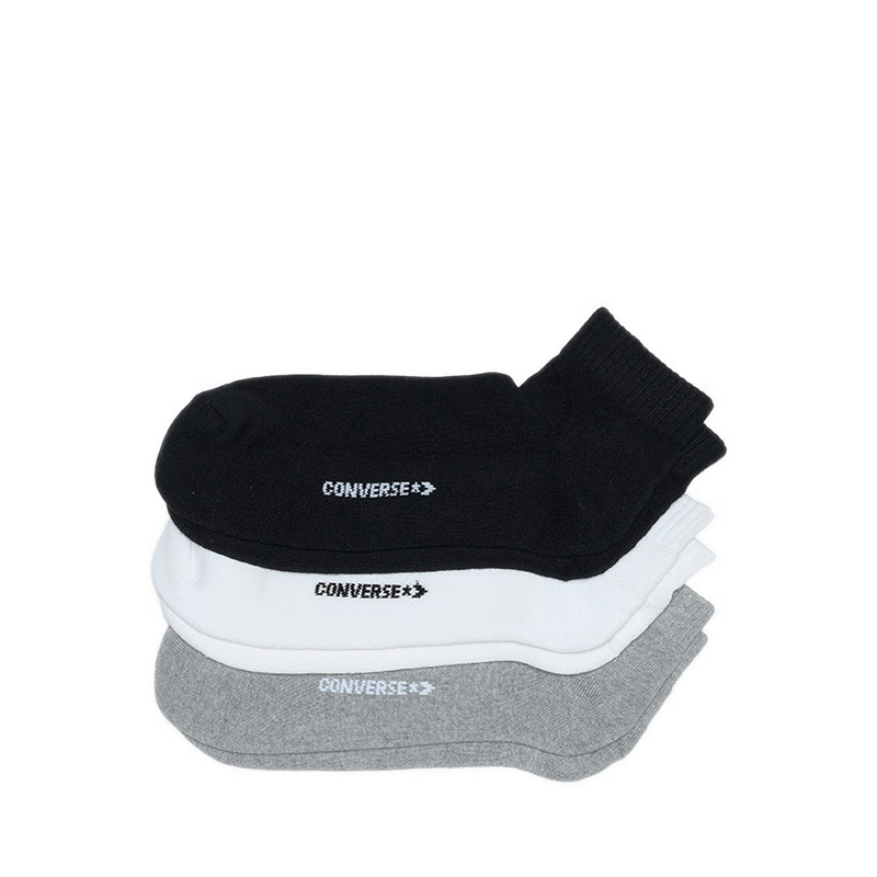 Ankle 3 Pairs Men's Socks - White/Grey/Black