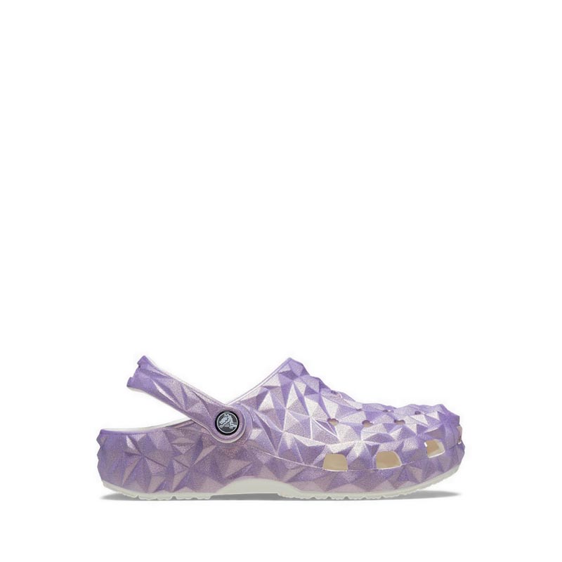 Classic Iridescent Geo Clog Unisex - Purple Metallic / White