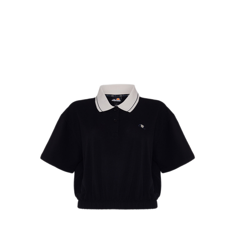 Women Polo Crop Tee - True Black