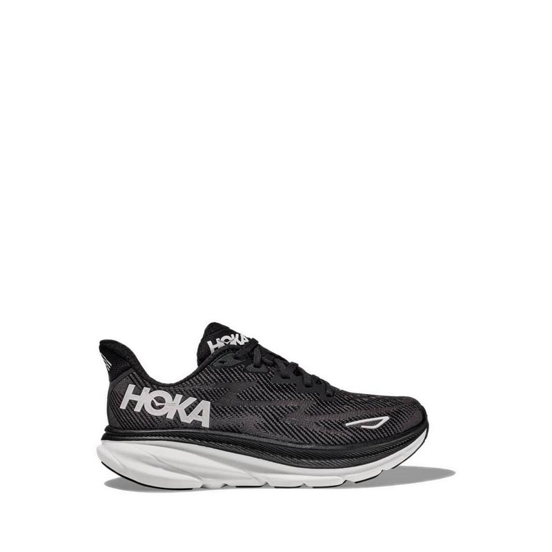 Clifton 9 Men's Running Shoes - Black/White