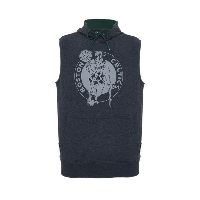 CELTICS SLEVELESS MEN'S HOODIE - MELANGE GREY