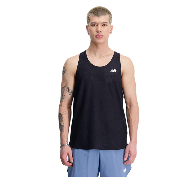 Q Speed Jacquard Men's Singlet - Black