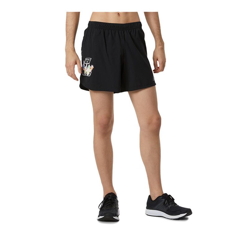 Graphic Impact Run 5 Inch  Men's Shorts - Black/White (048)