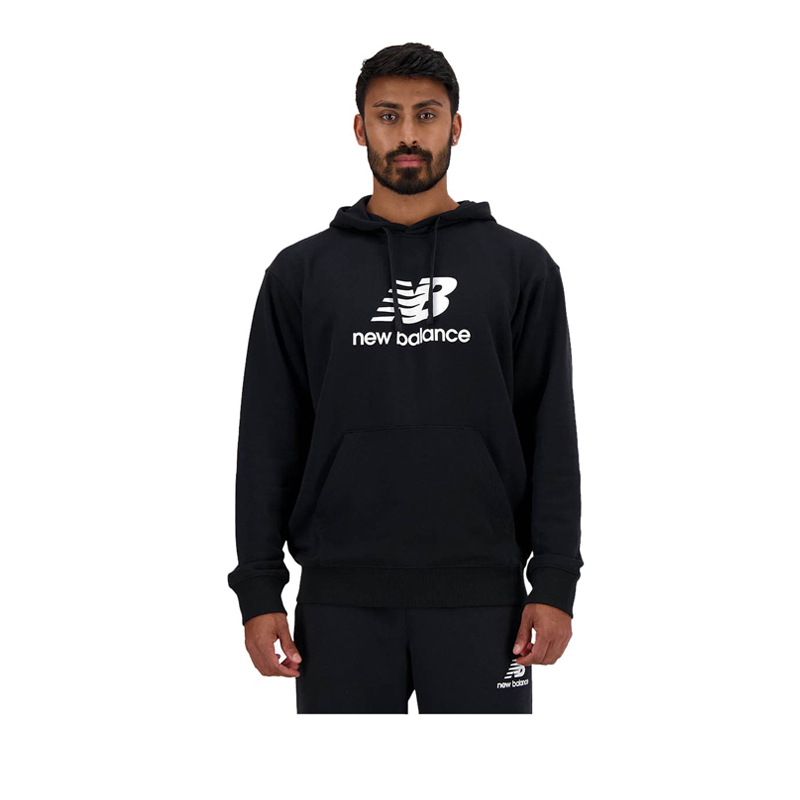 Stacked Logo French Terry Men's Hoodie - Black