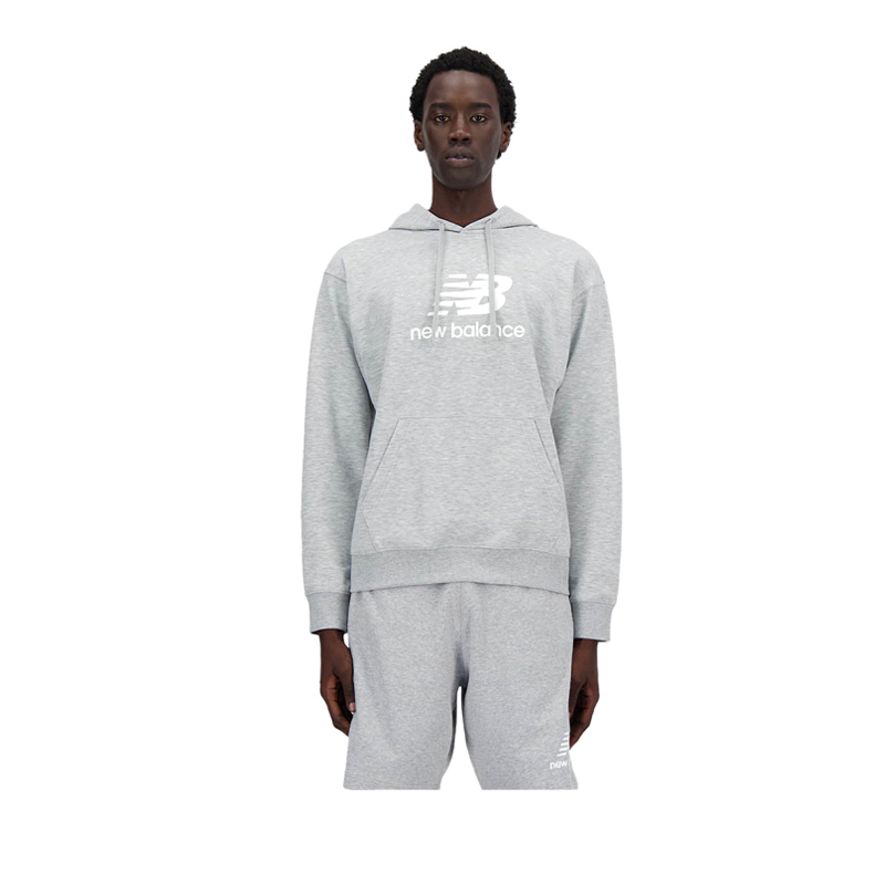 Stacked Logo French Terry Men's Hoodie - Grey
