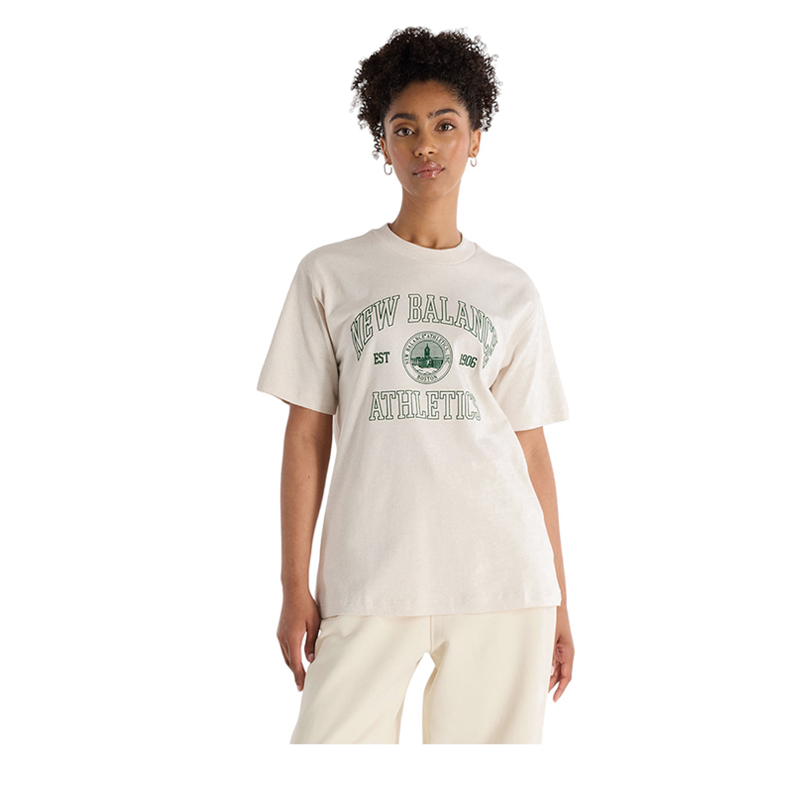 Athletics Oversized Crest Women's T-shirt - Brown
