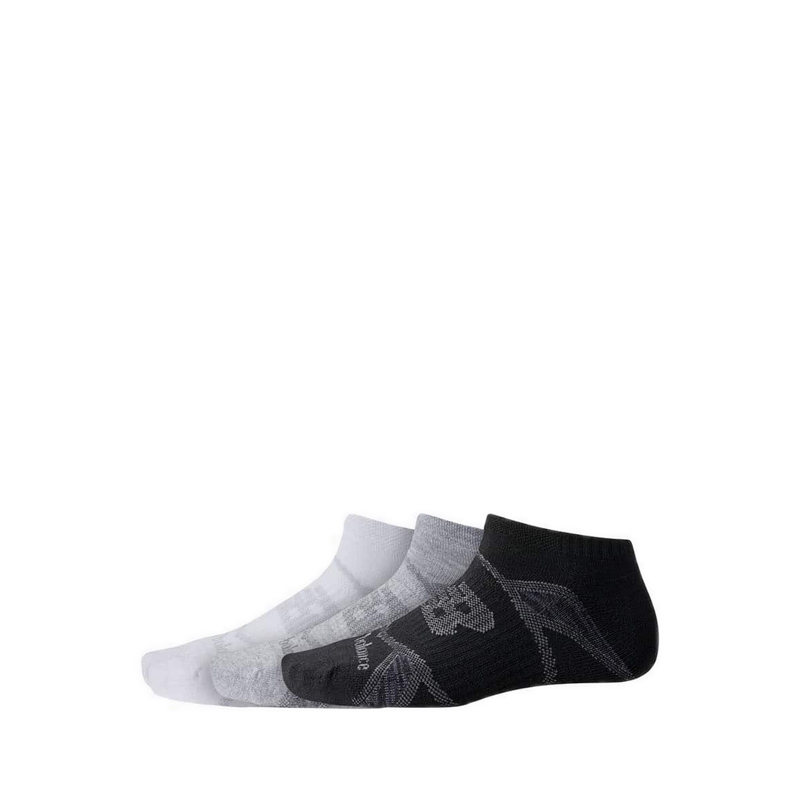 Performance No Show 3 Pack Unisex's Socks - Grey