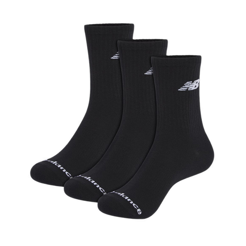 Everyday Lightweight Quarter Crew Unisex Socks 3 Pack - Black