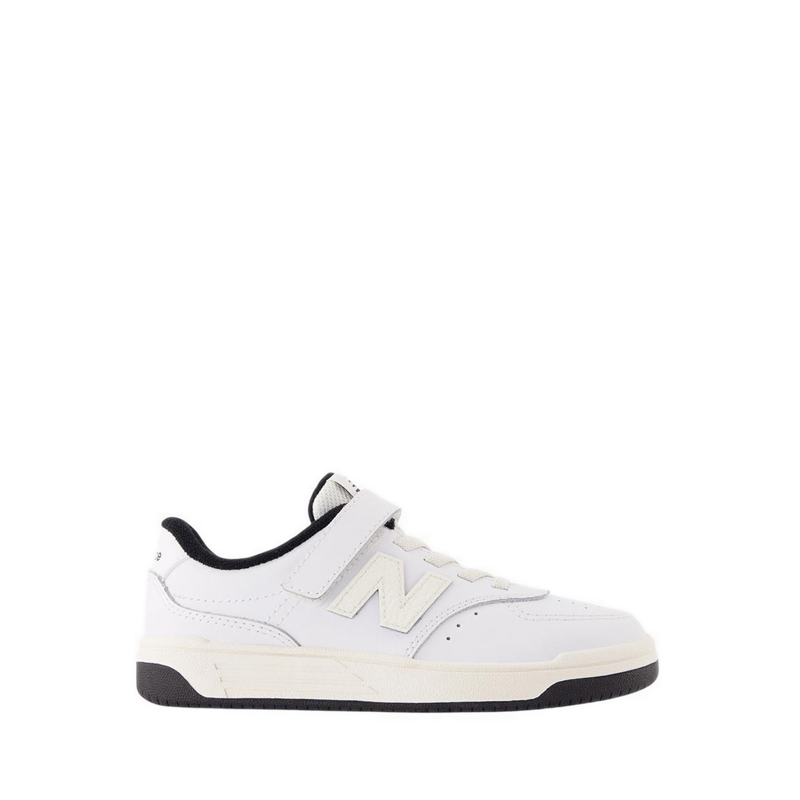 BB80 Hook & Loop Boys Kids Sneakers Shoes - White/Black