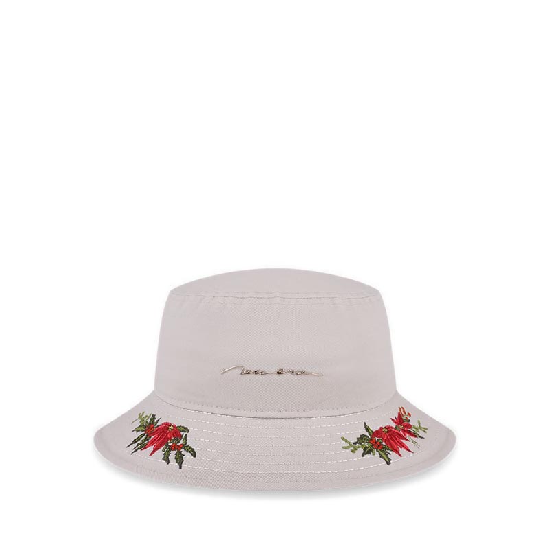 BUCKET 01 CHRISTMAS FLORAL Unisex Caps - Stone