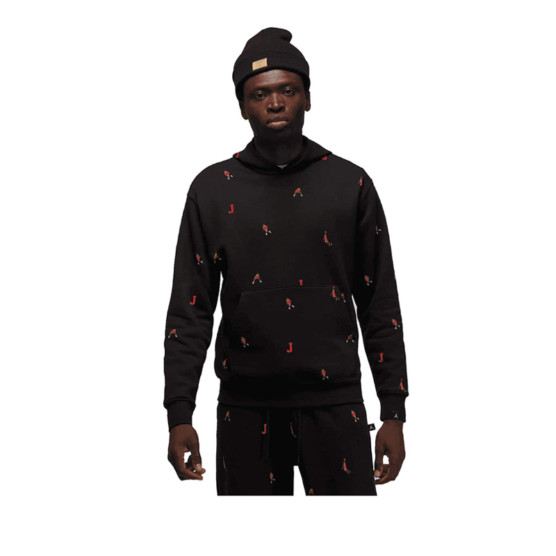 Jordan Essentials Holiday Jumpman Fleece Pullover Men's Hoodie - Black