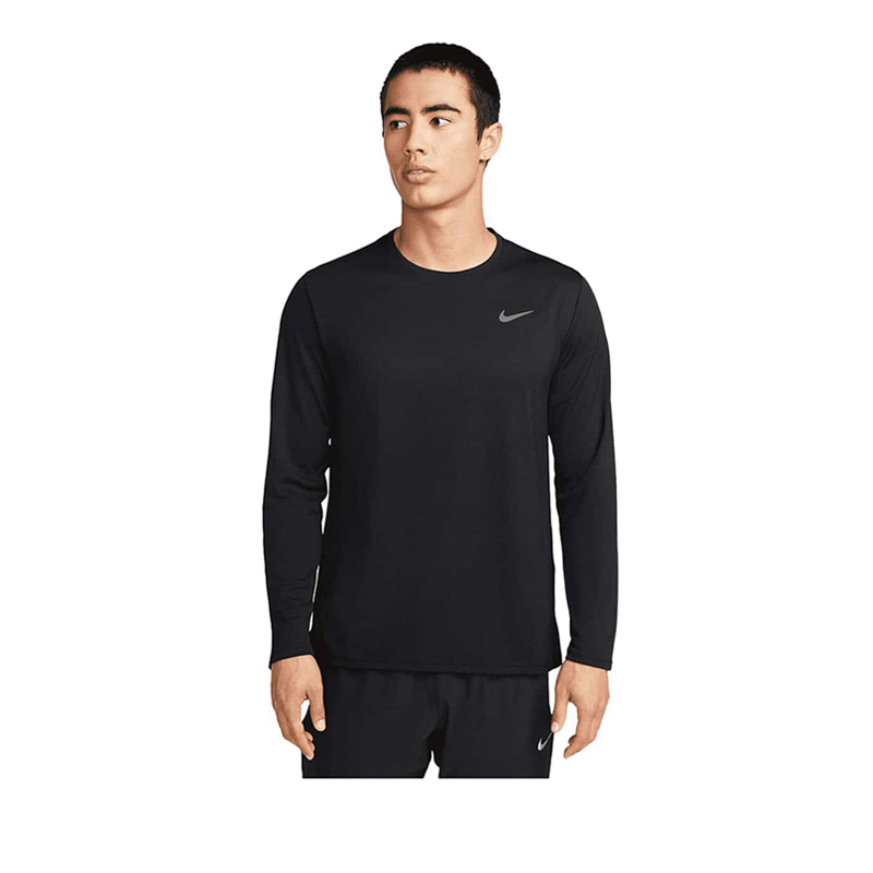 Miler Men's Dri-FIT UV Long-Sleeve Running Top - Black