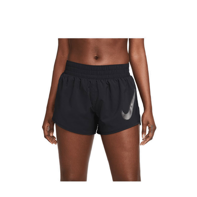 Dri-FIT One Swoosh Women's Mid-Rise Brief-Lined Running Shorts - Black