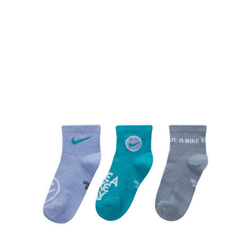 Everyday Big Kids' Lightweight Ankle Socks (3 Pairs) - Multicolor