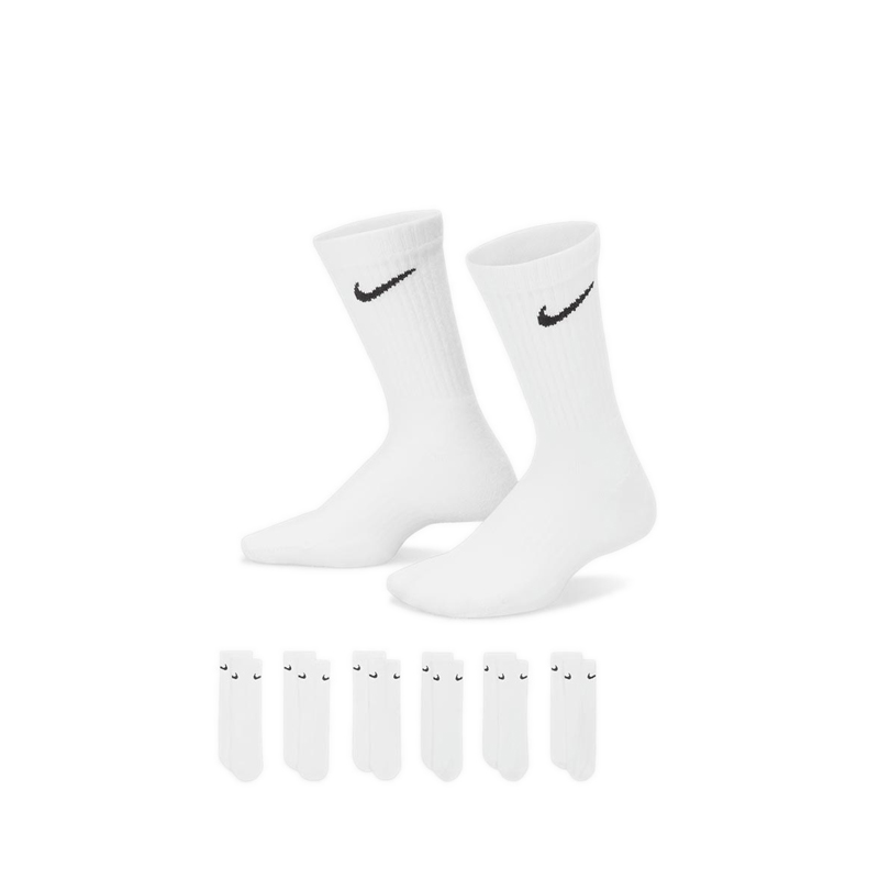 Everyday Kids' Cushioned Crew Socks (6 Pairs) - White