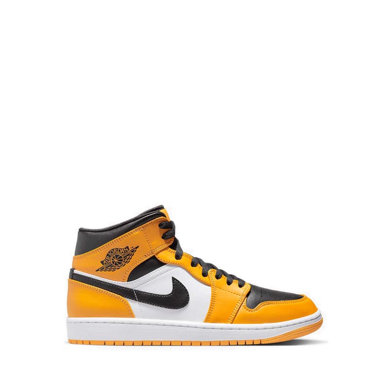 AIR JORDAN 1 MID Men's Basketball Shoes - TAXI/BLACK-WHITE