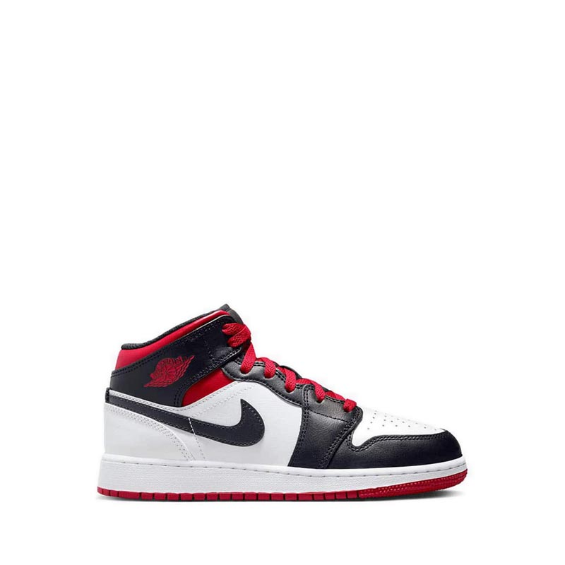 Air Jordan 1 Mid Boys' Grade School Basketball Shoes - White