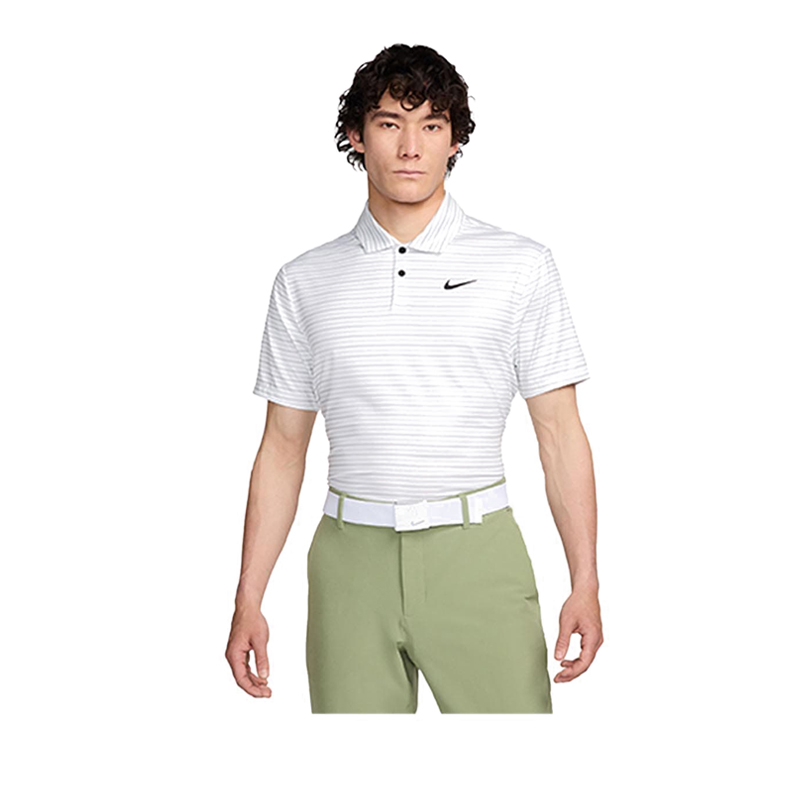 As Df Tour Stripe Polo Men's - White/Black