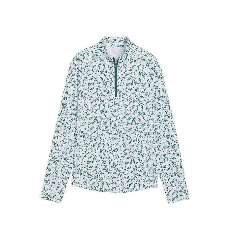 You V Flora Burst 1/4 Zip Long Sleeves Women's - Blue