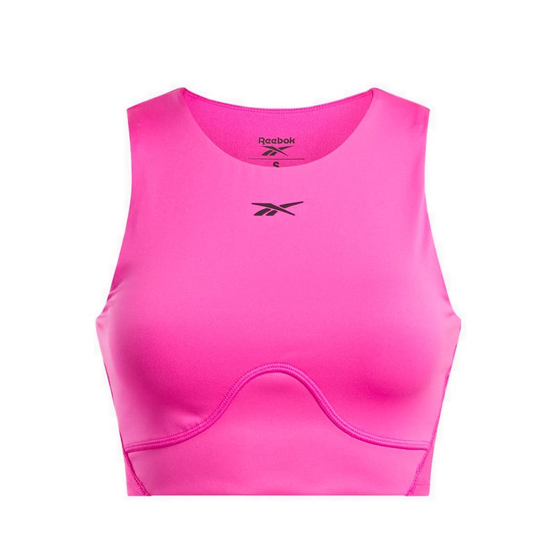 Lux Contour Crop Top Women's Sleeveless - Laser Pink