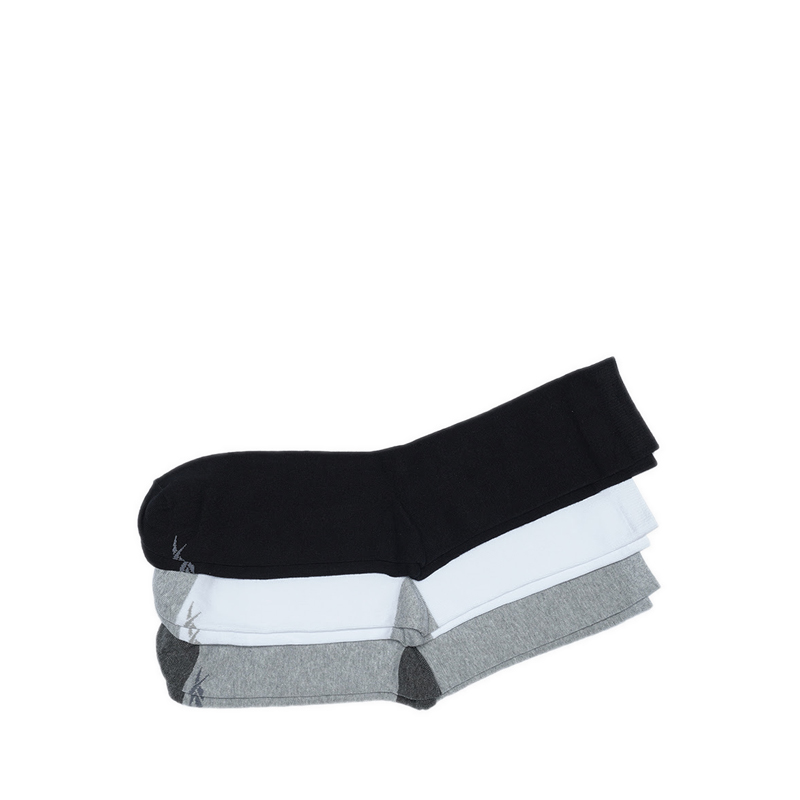 3P Crew Men's Socks - Grey Melange/White/Black