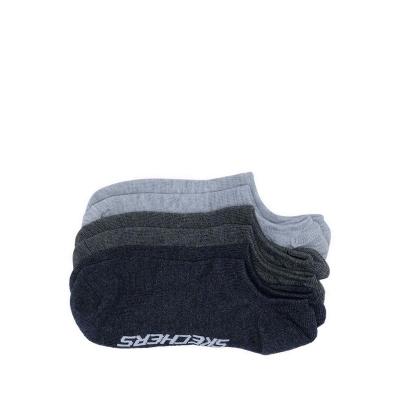 3PK NON TERRY NO SHOW SOCKS MEN - GREY MIX