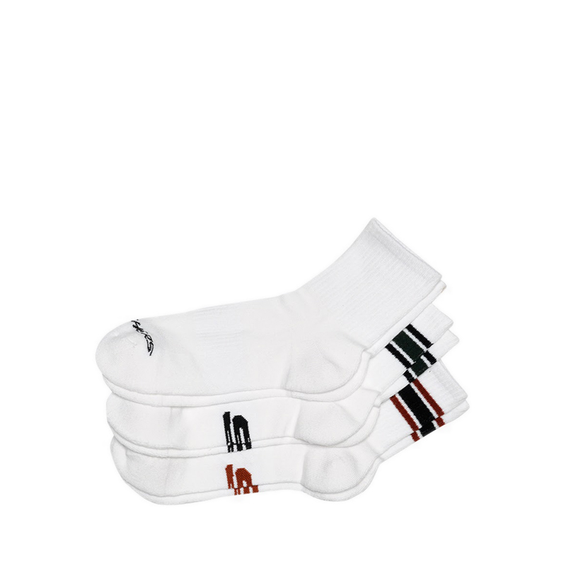 3Pk 1/2 Terry Hi Qtr Crew Men - White Red