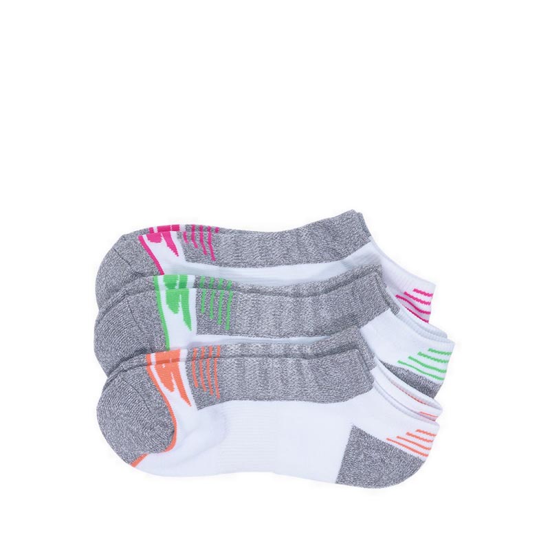 3PK TOE/HEEL TERRY LOW CUT SOCKS WOMEN - WHITE PINK