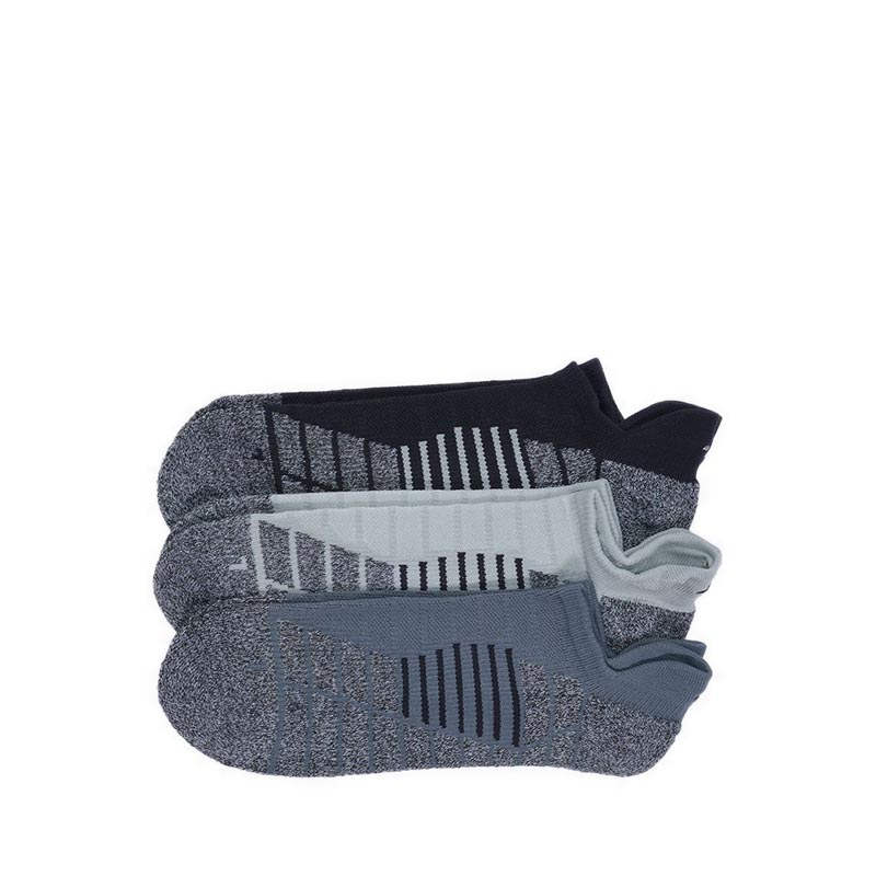 3PK 1/2 TERRY LOW CUT W/ HEEL TAB MEN - GREY