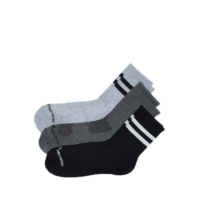 3Pk  1/2 Terry Low Crew Mens - Grey