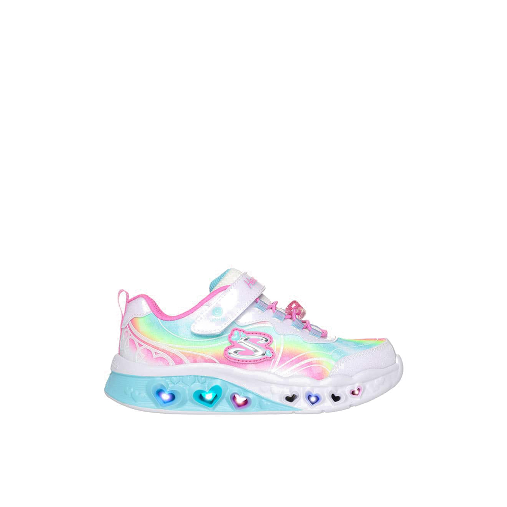 Flutter Heart Lights Girl's Shoes - White