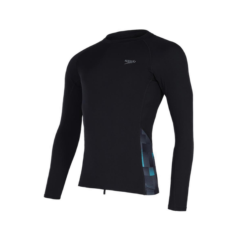 Men END+ Splice Rash Top - Black/Grey