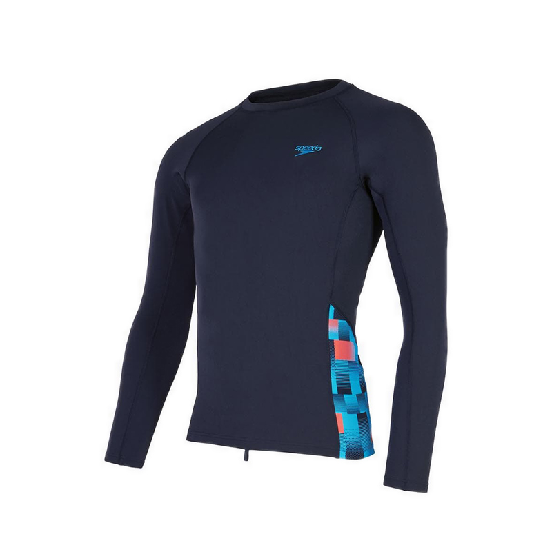 Men END+ Splice Rash Top - Navy/Blue