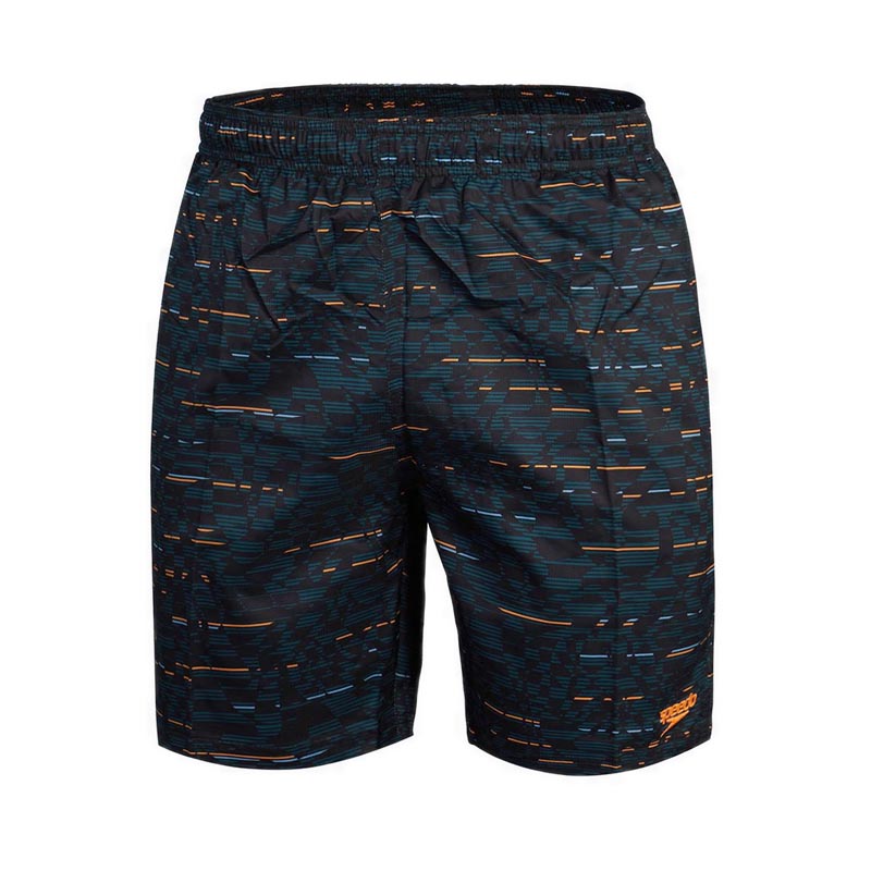 Mens XPRESS LITE Allover  18" Watershort - Black / Dark Teal / Curious Blue / Mandarin peel