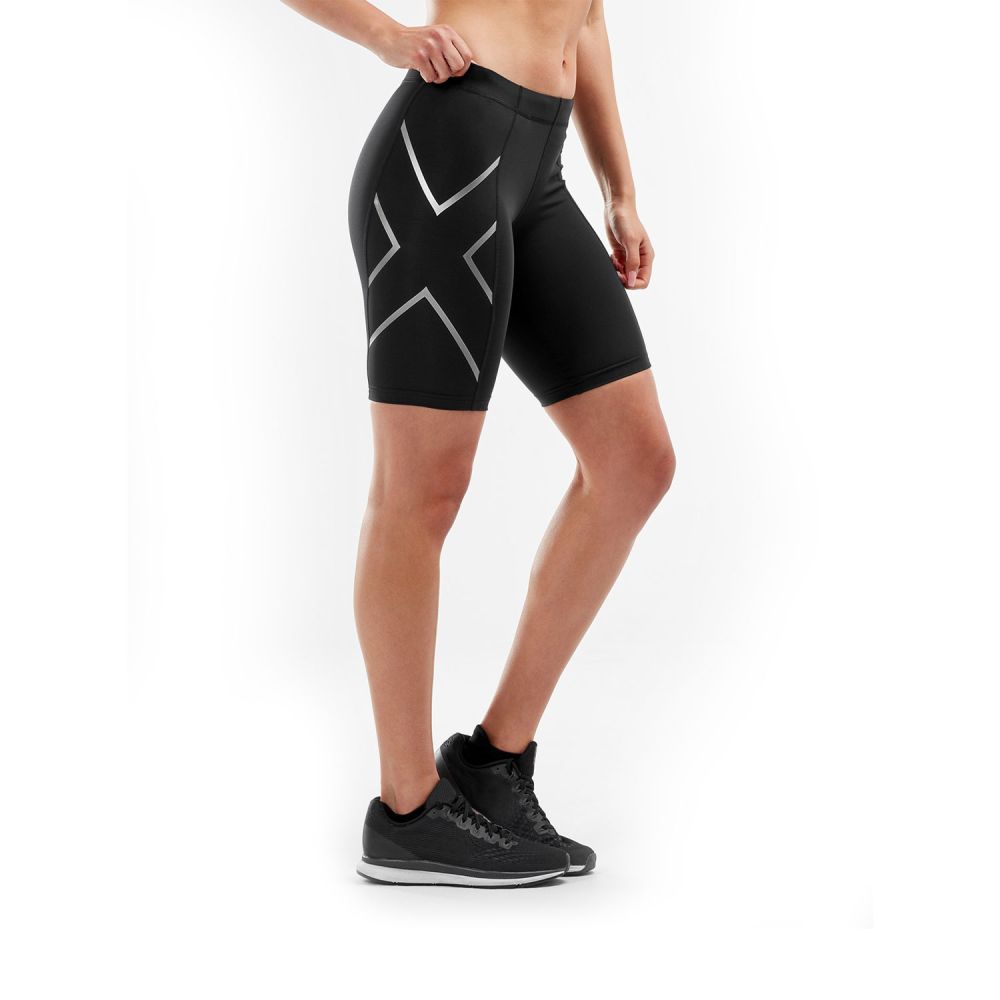 Women's Compression Short - Black Silver
