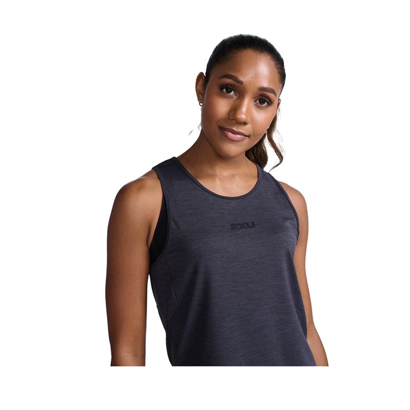 Womens Motion Tank - Dark Charcoal