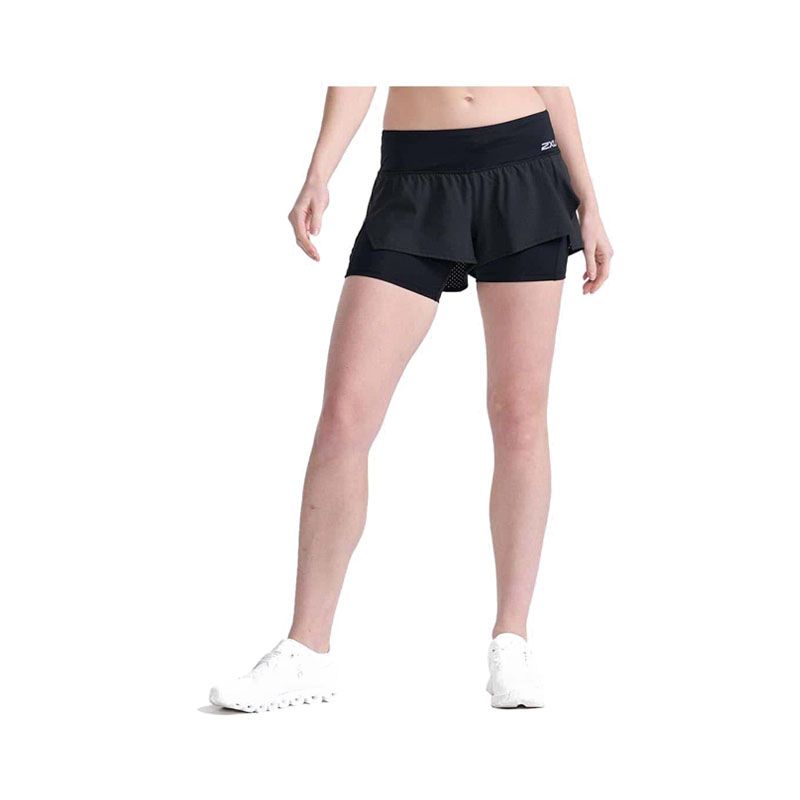 WOMEN AERO 2IN1 4 SHORTS - BLK/SRF