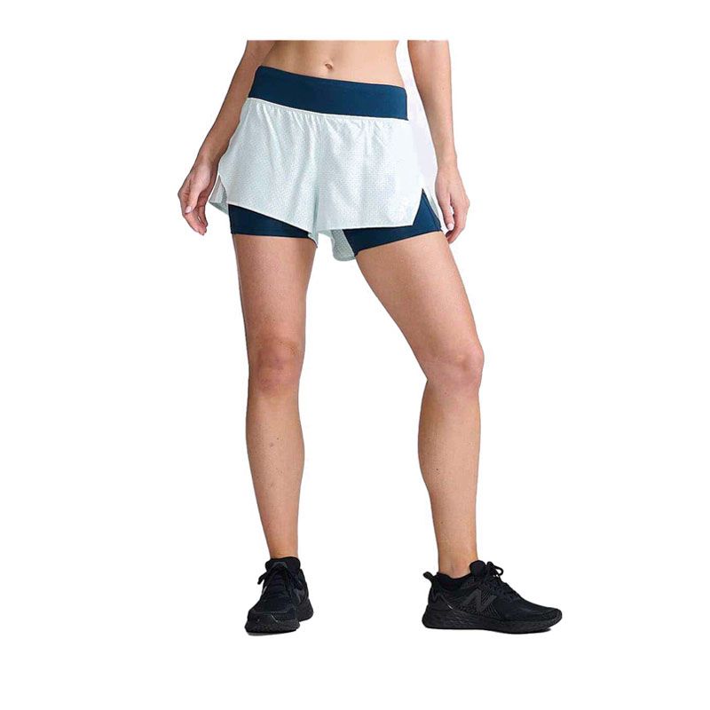 2XU Women's Aero 2-In-1 4 Inch Shorts - Blue