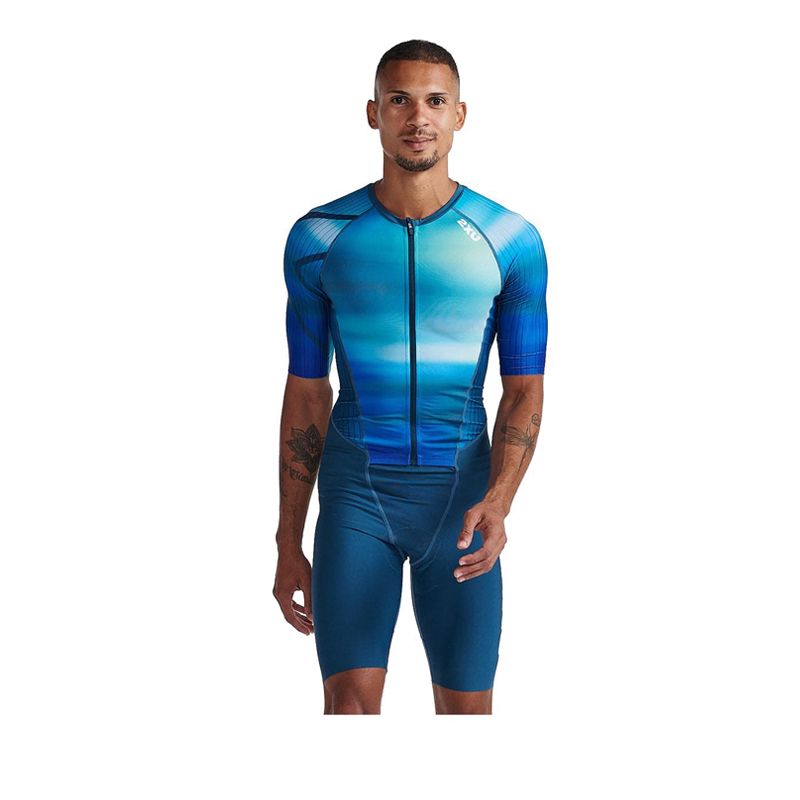 Mens Aero Sleeved Trisuit - Green